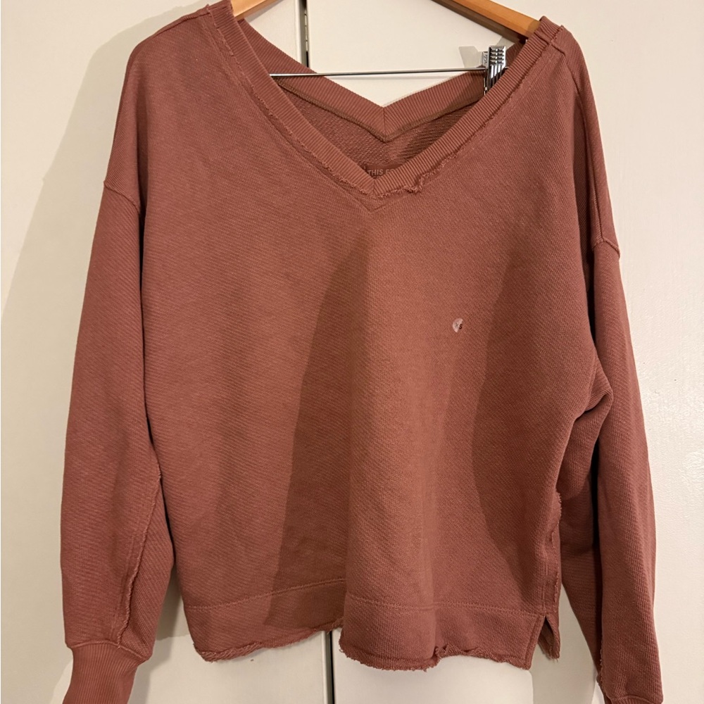 American Eagle Outfitters Mauve V-Neck Sweater